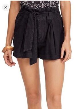 Free People Everywhere You Go Paper Bag Tie Waist Shorts Size 2